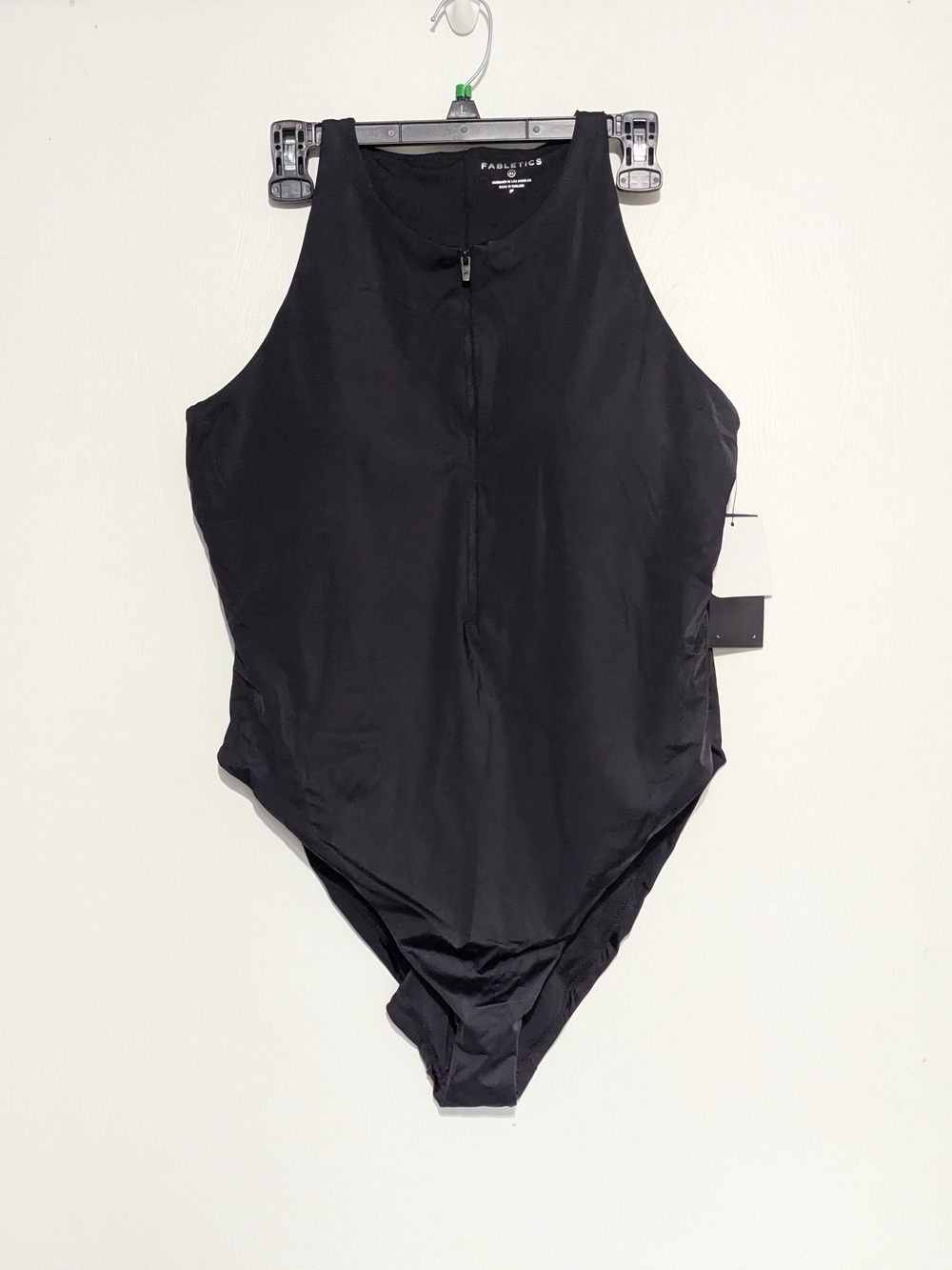 Fabletics Black High-Neck Zip One-Piece Swimsuit - NWT